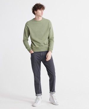 Superdry Organic Cotton Standard Label Crew Férfi Pulóver Zöld | XTLPH7160